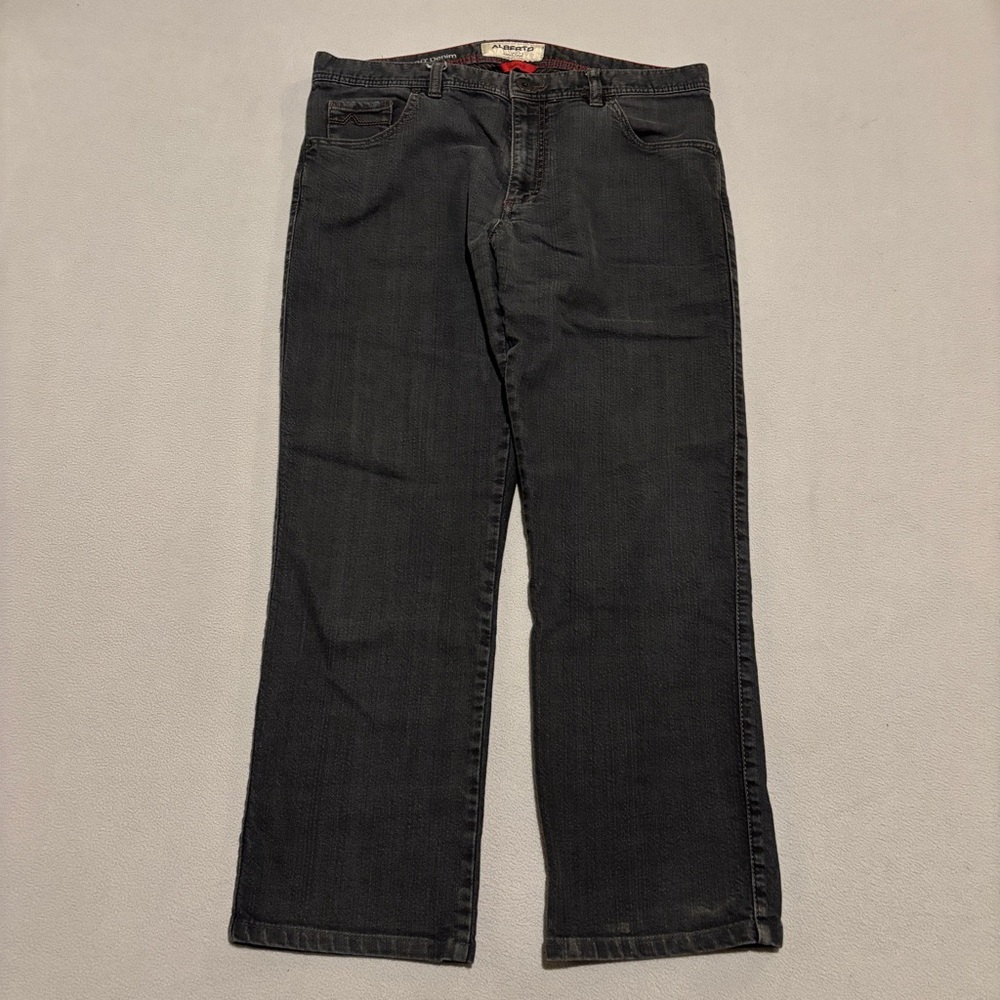 Alberto T400 Modern Fit Jeans‎ Men's 36x36 Black Grunge Casual Straight Leg
